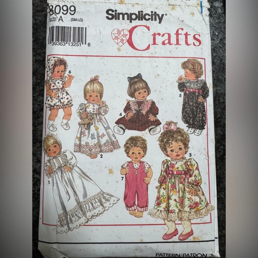5 Sewing Craft Baby Doll Child Clothing Patterns Butterick Simplicity New & Used - Picture 3 of 12